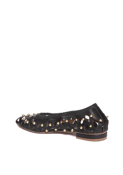 Black leather ballet flat VINCENT VEGA | DADONAPPA-NERO